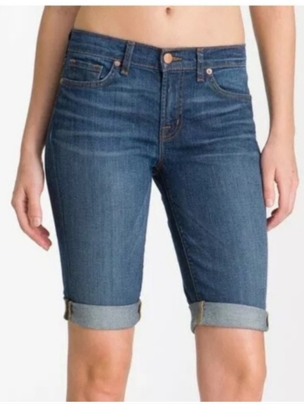 J Brand Lilly Cuffed Bermuda Jean Shorts 27